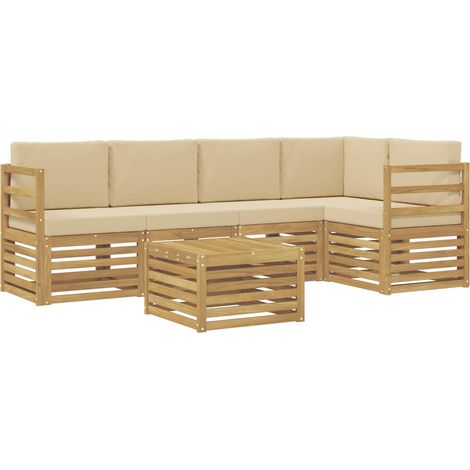 Conjunto de sofás de exterior 6 pcs y Beige 59 x 59 x 37 cm vidaXL