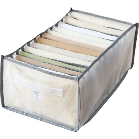 Panier de Rangement pour Vêtements - Organisateur de Placard Pliable, Gain de Place pour Chambre et Dortoir