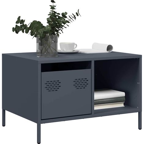vidaXL Couchtisch Anthrazit 68,5x50x43,5 cm Kaltgewalzter Stahl (1/5)