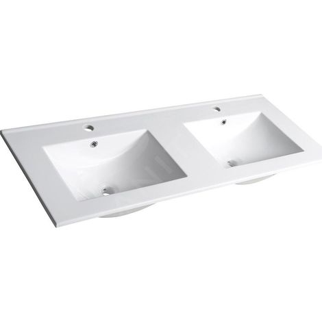 Sapho Slim - Meuble-lavabo double 120x46 cm, blanc 1601-120 (1/5)