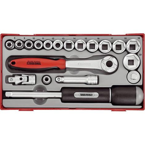 Teng-tools 19-teiliges Steckschlüsselsatz aus Chrom-Vanadium-Stahl
