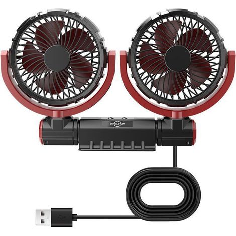 Ventilateur USB Pour Voiture Double Tête Triple Vitesse Avec (1/5)
