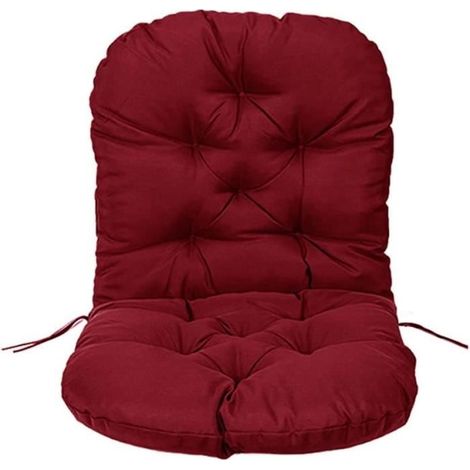 Coussin pour Fauteuil à Bascule - Coussin de rechange pour fauteuil à bascule pivotant en sergé doux, épais et solide - Bordeaux (1/4)