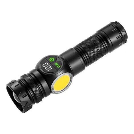 Lampe Torche LED Ultra Puissante, Lampe Torche Rechargeable 2800 Lumens, Lampe de Poche Aimantée avec Affichage Numérique LCD, Feux Latéraux COB, 9 Modes D'éclairage, pour Camping Urgence (1/5)
