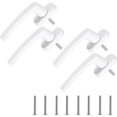 Poignée de Fenêtre, Lot de 4 Poignée Fenetre en Aluminium, Poignee Porte Bloque Fenetre pour Sécurité Enfant, Installation Facile pour Maison Portes Placards Fenêtres (1/5)