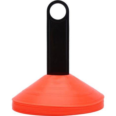Lot de 10 cônes d’entraînement mini orange pour football, football américain et vitesse, marqueurs de terrain pratiques. (1/5)