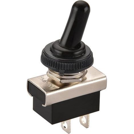 Metal Interrupteur À Bascule Flip 12V 25A SPST On/Off 2 Position 2 Broches Pour Voiture Dash Light Avec Capuchon Imperméable À L'eau, 5pcs (1/5)