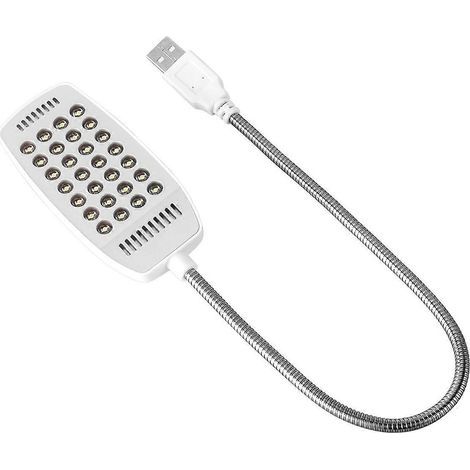 LEDMOMO USB-Leselampe mit 28 LEDs und flexiblem Schwanenhals für Laptops (Weiß) (1/4)