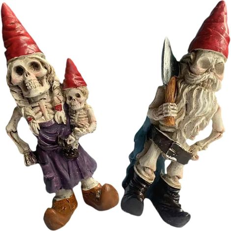 Stück Halloween Gartenzwerge aus Kunstharz Skelettgnom