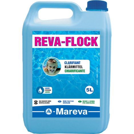 Mareva – Clarifiant floculant pour piscine 5L – Regroupe impuretés et micro-impuretés – Liquide curatif efficace – Traitement rapide de l'eau