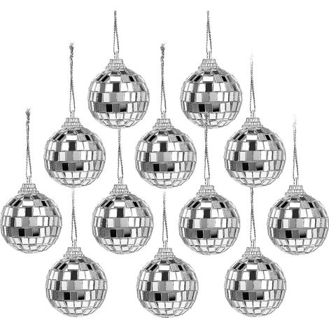 12 Pcs 1.5 "Ornement Boule Miroir Disco Boule Suspendue Pendentif Boule Disco Ornement (1/5)