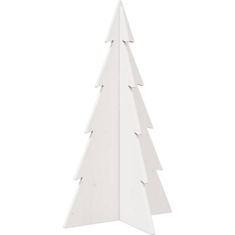 vidaXL Albero di Natale Decorativo Bianco 80 cm Legno Massello di Pino (1/5)