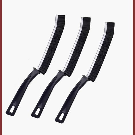HOXILEELEO - Brosse de nettoyage pour joints de carrelage, brosse de nettoyage pour rainures de carrelage de qualité supérieure avec support en aluminium et brosse magique à angle de 15° (1/3)