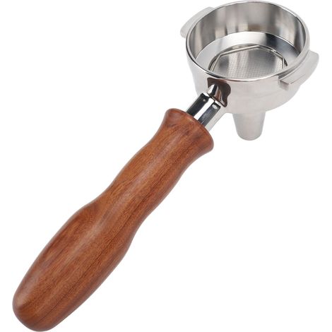 58-mm-Siebträger, Einzelkopf-Extraktor, stabiler Holzgriff, Edelstahl, Tee- und Kaffeesiebträger, D-Form, Rosenholz (1/5)