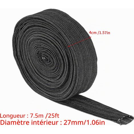 Housse de Protection en Denim 7,5 m pour Tuyau de Torche de soudage Housse de Gaine de câble Flexible, pour Tuyau hydraulique de Torche Tig de soudage 40 mm × 27 mm (Largeur × diamètre) (1/5)
