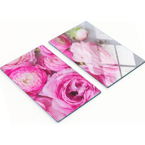 Planches décoratives multifonctionnelles de cuisine en bois dur, motif roses sauvages, 2 x 30 x 52 cm (1/5)