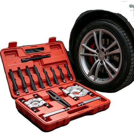 Juego de extractores de rodamientos, acero al carbono 45, tamaño de la caja de herramientas 39x23x7 cm, disco pequeño 30-50 mm, disco grande 75-95 mm, peso neto 5 kg (1/5)