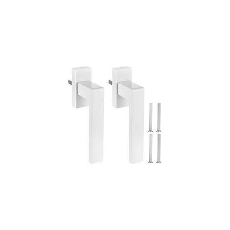 (Blanches)2 Pcs Poignee Fenetre PVC, Poign��e de Fenetre PVC, Poign��es de Fen��tre en PVC Droite/Gauche en Aluminium pour Fen��tres et Portes en PVC