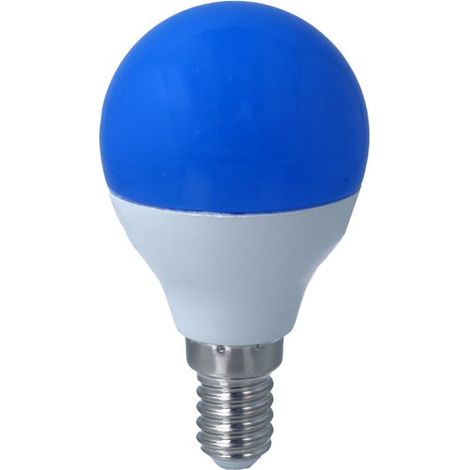 Lampada A Led E14 G45 4W 220V Colore Disponibili Blu Verde Viola Rosso Giallo (Blu)