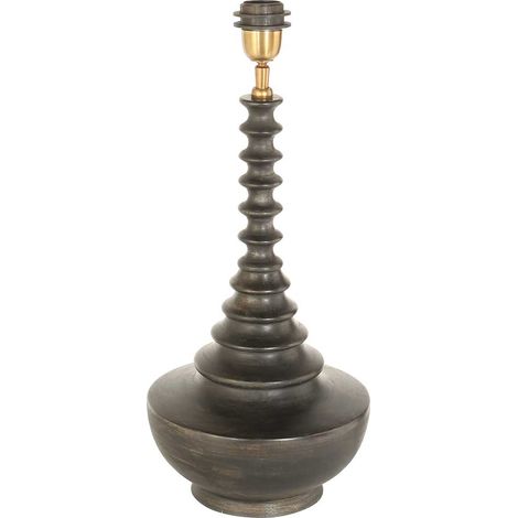 Anne Lighting - lampe de table - Bois - noir - bois - Ø 27cm -
