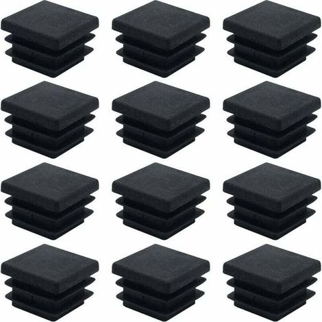 40 Pièces Embouts Carrés pour Meubles Bouchons de Tube Carrés en Plastique 20mm x 20mm Bouchons de Tube Tapis Antidérapant Embout Rectangulaire Noir Bouchons d'Insertion Cache-Tuyau pour Chaises Burea (1/4)