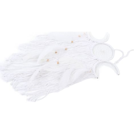 Attrape-rêves tissé à la main, décoration murale minimaliste pour salon, bureau, café, chambre, blanc (1/5)