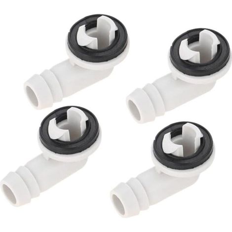 Kit de 4 raccords en plastique pour tuyaux de drainage de climatiseurs + joints en caoutchouc inclus