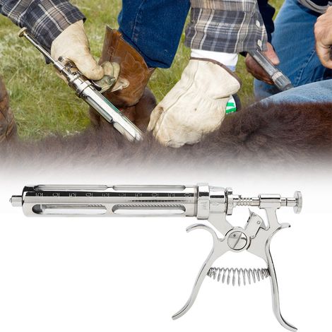 Seringue semi-automatique réglable en continu de 50 ml en acier inoxydable pour l'injection de vaccins vétérinaires - Équipement vétérinaire (1/5)