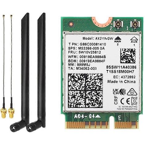 AX211NGW BT5.3 WLAN-Adapter Wi-Fi 6E 2 Antennen Tri-Band WIFI6E 5374M