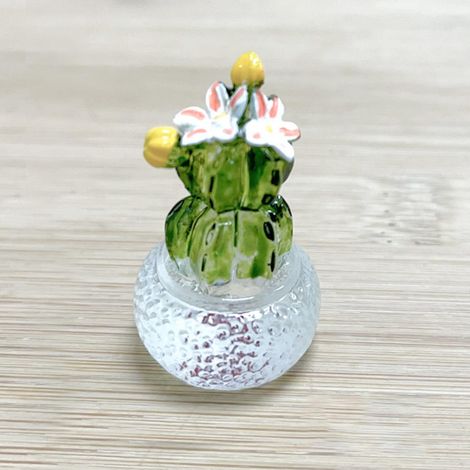 Cactus - Figurine Résine Transparente - Décoration Bureau Voiture Maison - Ornement de Console Centrale - 1 Pièce (1/2)