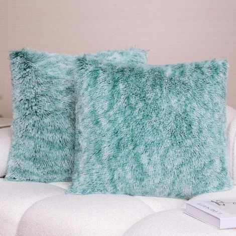Lot de 2 Housse de Coussin 45x45cm, Super Doux Peluche Taie Oreiller, Coussin en Fourrure Artificielle Câline, pour Chambre Salon Lit Chaise Voiture Coussin Canapé Décoratives Coussin