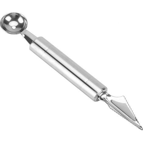 Cuchara sacabolas de melón Sugoyi, cuchillo de acero inoxidable para cortar sandía y melón, utensilio de cocina (bola + cuchillo). (1/5)