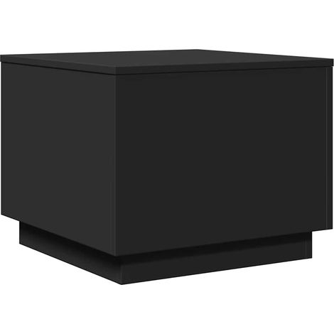 Couchtisch mit LED-Lichtern schwarz 50x50x40 cm