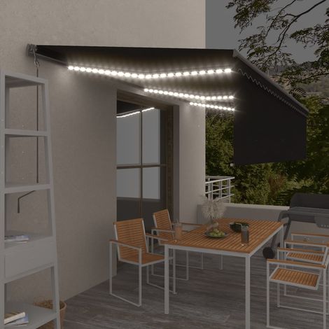 Toldo automático persiana LED sensor viento gris antracita 6x3m vidaXL (1/5)