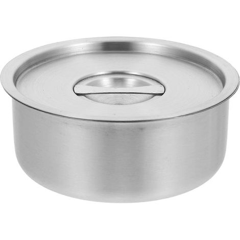 Bol à œufs vapeur, récipient à soupe, bol en acier inoxydable avec couvercle, bol pour aliments pour bébé-12X12X5.5CM-Silver (1/3)
