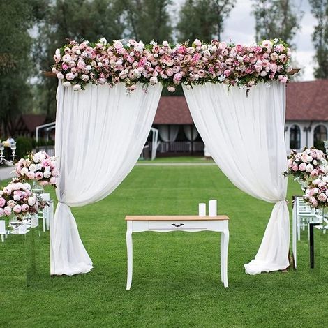 3x3m Arco di Nozze Matrimonio Metallo Arco Palloncino Fiori Arco Giardino rampicanti Bianco Regolabile in Altezza Feste Decorazione (1/5)