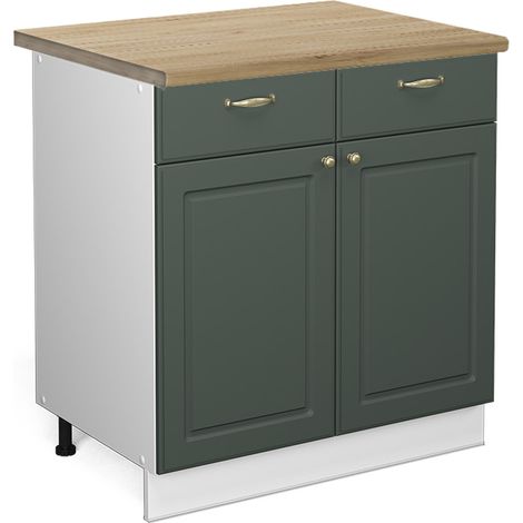 Meuble cuisine Fame-Line, Vert Or Campagne, 80 cm , PT Chêne, Vicco