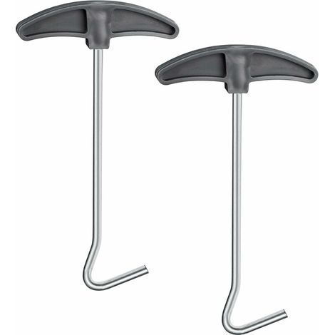 Ahlsen 2 pezzi Estrattore per picchetti da tenda, gancio per picchetti da terra, estrattore per picchetti, estrattore a gancio per una facile rimozione dei picchetti da tenda (1/5)