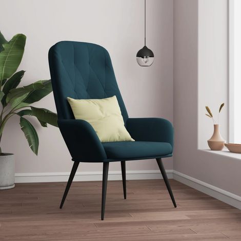Chaise de relaxation Fauteuil relax - Bleu Velours BonneVie-99536 (1/5)