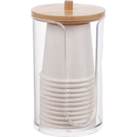 Boîte de Rangement en Acrylique, Couvercle en Bambou, Organisateur Polyvalent, C (1/2)