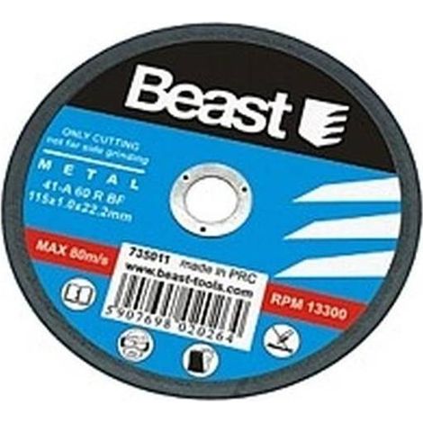 Disque de Coupe 115 x 1 x 22.2 mm - Métal Q - Précision et Performance - Usage Professionnel - Beast (1/2)