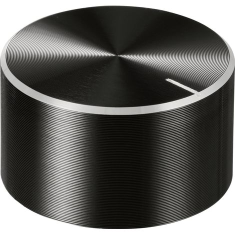 TRU COMPONENTS TC-11696508  Drehknopf mit Knopfmarkierung Schwarz (Ø x H) 30 mm x 17 mm Aluminium, P