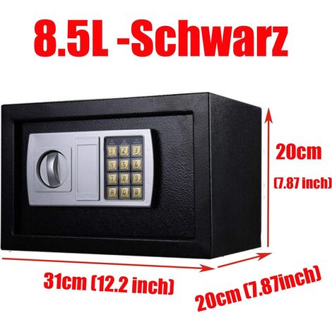 31cm x 20cm x 20cm Ignifuge 8.5L Sécurité par mot de passe électronique Coffre-fort Argent Coffre-fort Bureau Maison Coffre-fort Mot de passe Clé Anti-vol Coffre-fort mural Sécurité à domicile Coffres (1/5)