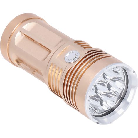 Lampe torche LED 8000 lm, fonction de protection, corps en alliage d'aluminium, lampe torche portable avec zoom (1/5)