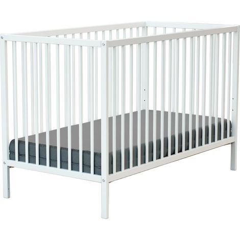 Lit bébé en bois hêtre massif 60x120 cm – Sommier réglable 3 hauteurs – Assemblage mécanique – Ventilation optimale – Webaby