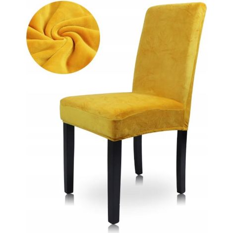 HOUSSE de chaise VELOURS MIEL DORÉ ÉPAIS super (1/5)