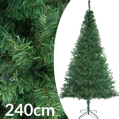 Sapin de Noël Vert artificiel 240 cm avec 1057 branches et pied support (1/5)