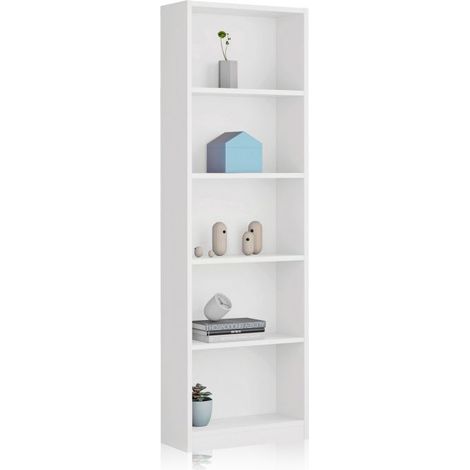 Estantería y Librería Juvenil Dormitorio Infantil I-Joy Melamina Color Blanco 52x180x25 cm (1/10)