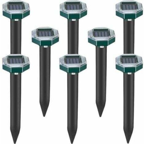 Set di 8 repellenti a ultrasuoni ad energia solare contro talpe, serpenti e arvicole per prati, giardini e cortili, repellente per sardine