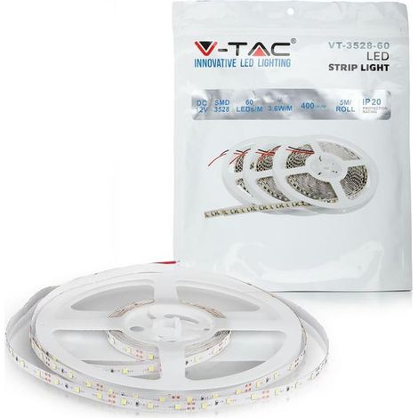 V-TAC STRISCIA LED 3528 MONOCOLORE 60LED/METRO - BOBINA DA 5 METRI - SKU 2016 / 2041 / 2005 - Colore Luce: Bianco Caldo (1/10)